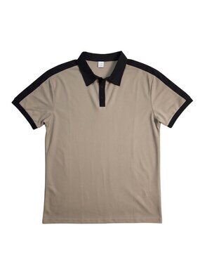NWOT | Men's Beige & Black Colorblock Short Sleeve Polo Shirt XXL